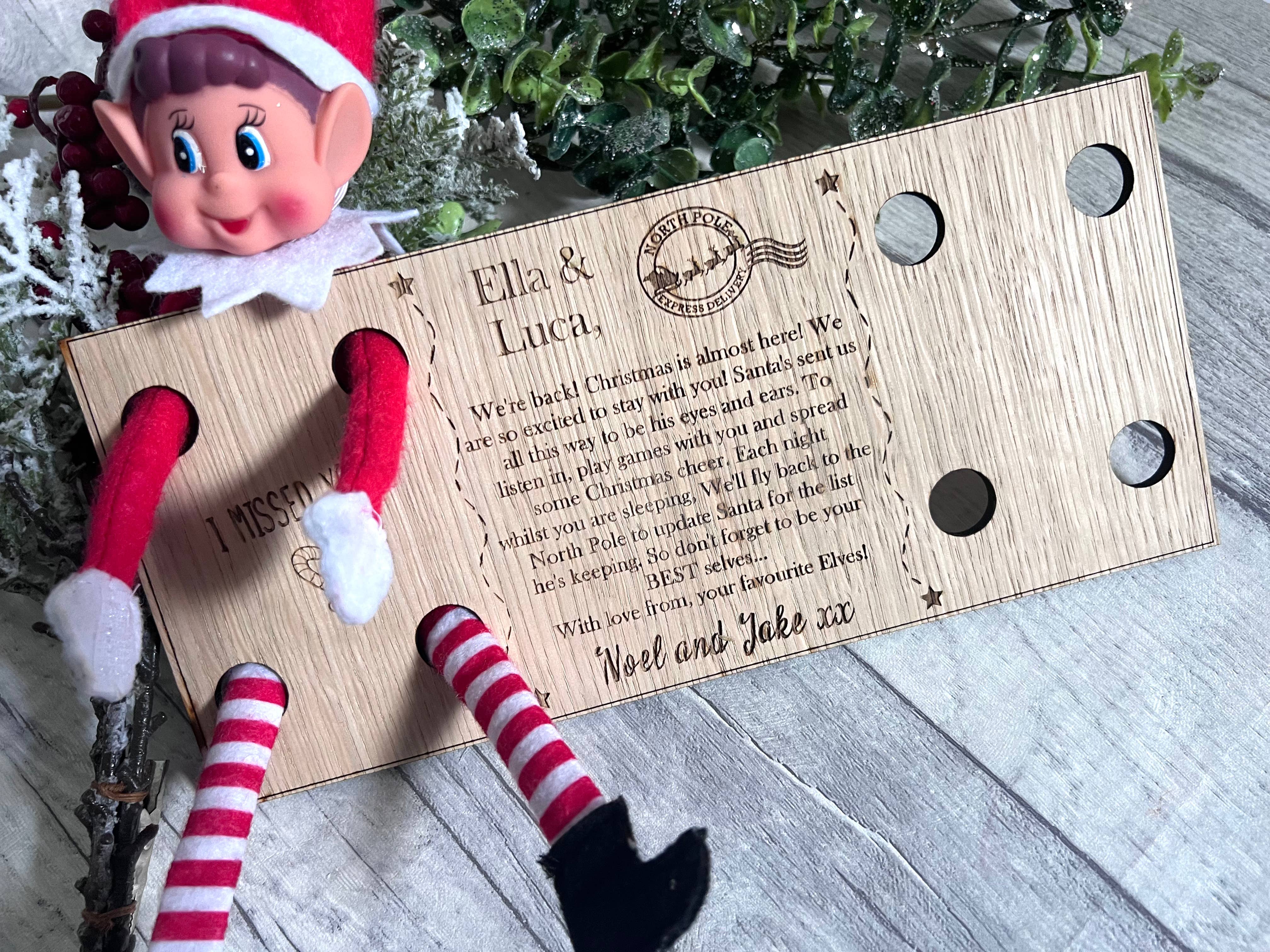 Personalised Elf arrival postcard craft product